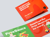 A4 Bi Fold Landscape Brochure Mockup Half Side View Preview 4
