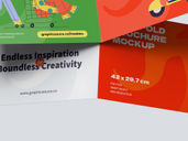 A4 Bi Fold Landscape Brochure Mockup Low Angle View Preview 4