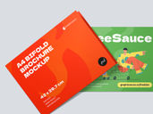 A4 Bi Fold Landscape Brochure Mockup Top View Preview 3
