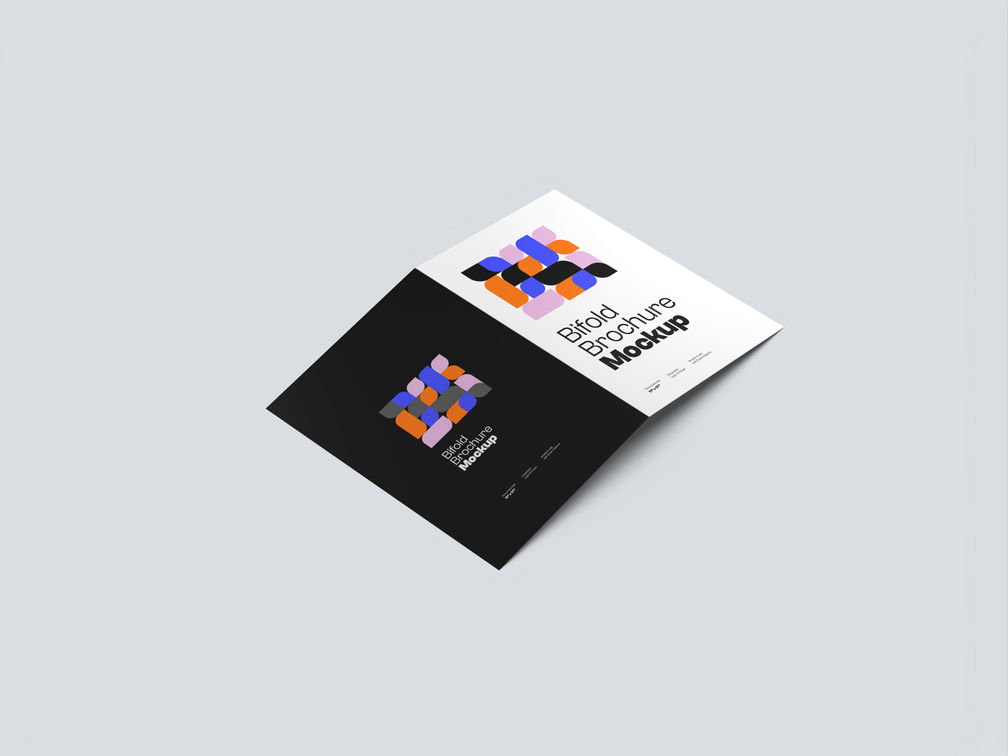 A4 Bi Fold Portrait Brochur Mockup Isometric Preview 1