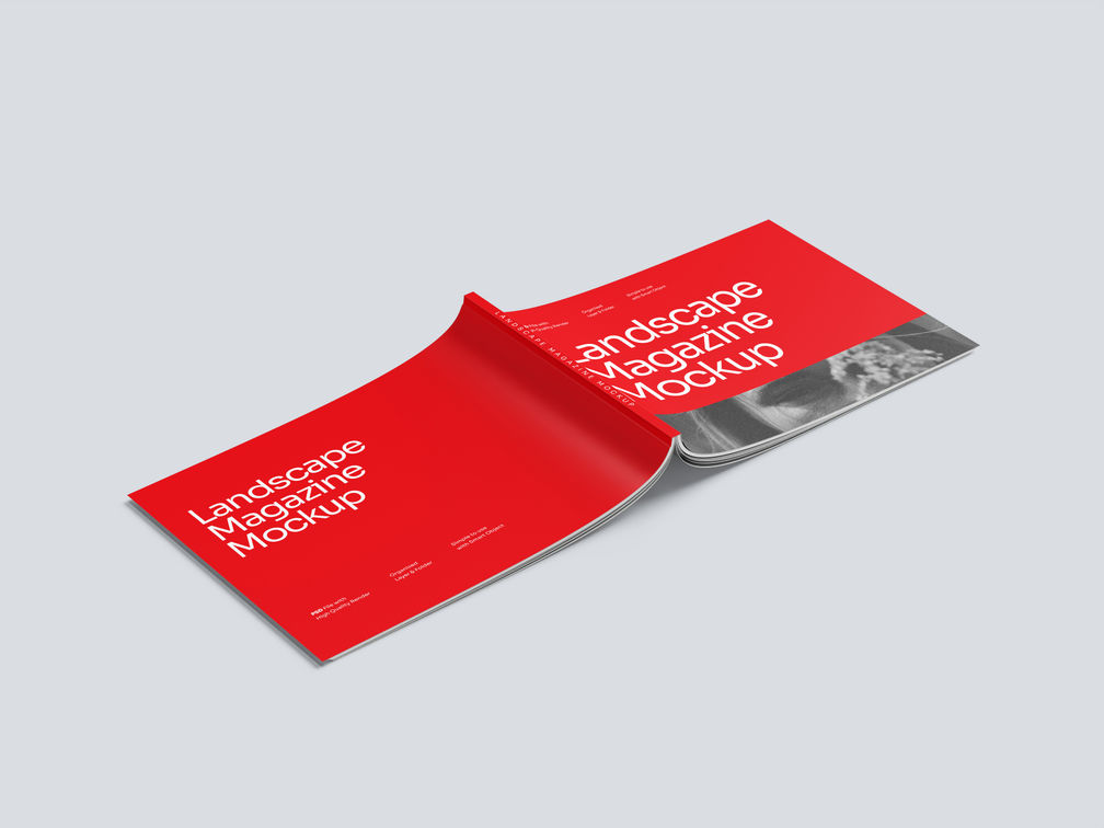 A4 Bi Fold Portrait Brochure Mockup Back Half Side View 1