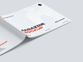 A4 Bi Fold Portrait Brochure Mockup Back Half Side View 3
