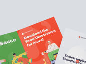 A4 Bi Fold Portrait Brochure Mockup Flying View Preview 3