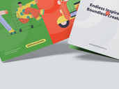 A4 Bi Fold Portrait Brochure Mockup Flying View Preview 4