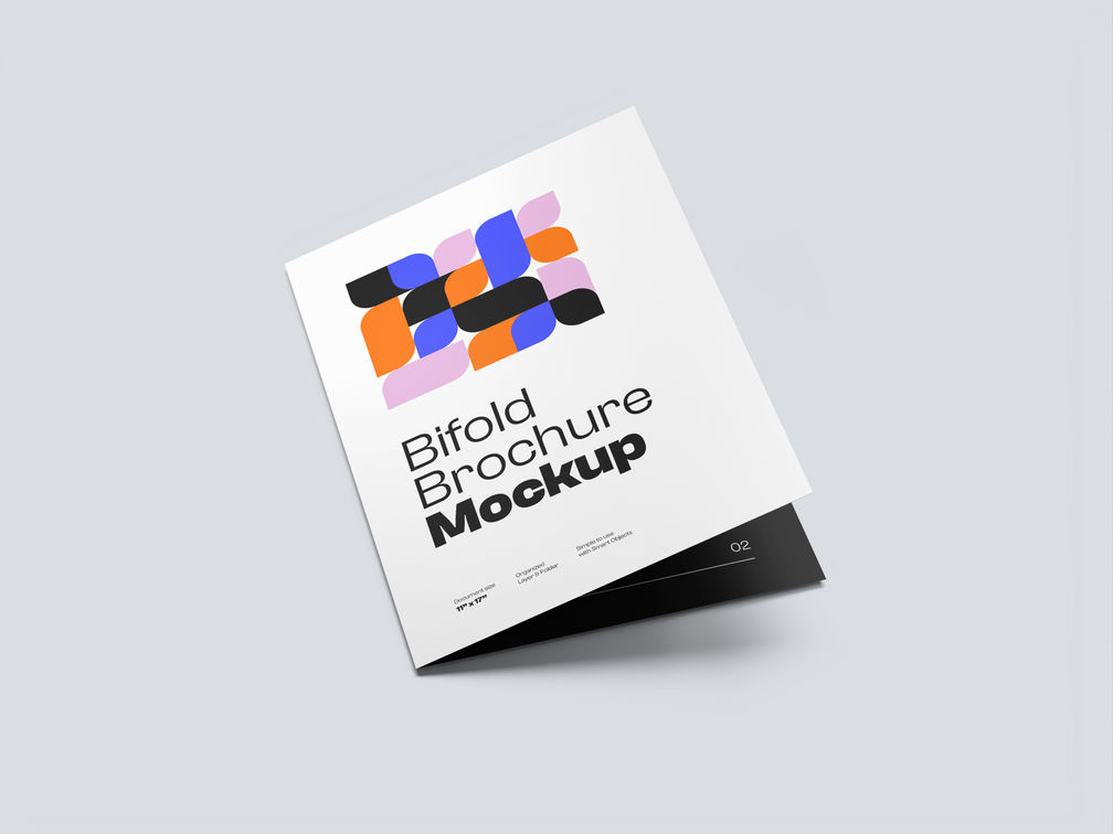 A4 Bi Fold Portrait Brochure Mockup Half Side View Preview 1