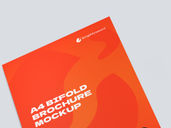 A4 Bi Fold Portrait Brochure Mockup Half Side View Preview 3