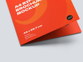 A4 Bi Fold Portrait Brochure Mockup Half Side View Preview 4