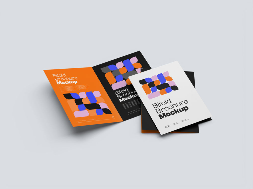 A4 Bi Fold Portrait Brochure Mockup Stack It Preview 1