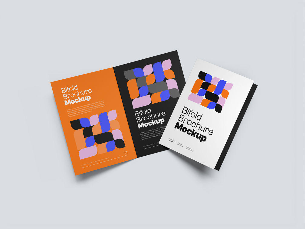 A4 Bi Fold Portrait Brochure Mockup Top View Preview 1
