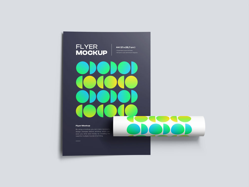 A4 Flyer Brochur Mockup Top View Preview 1