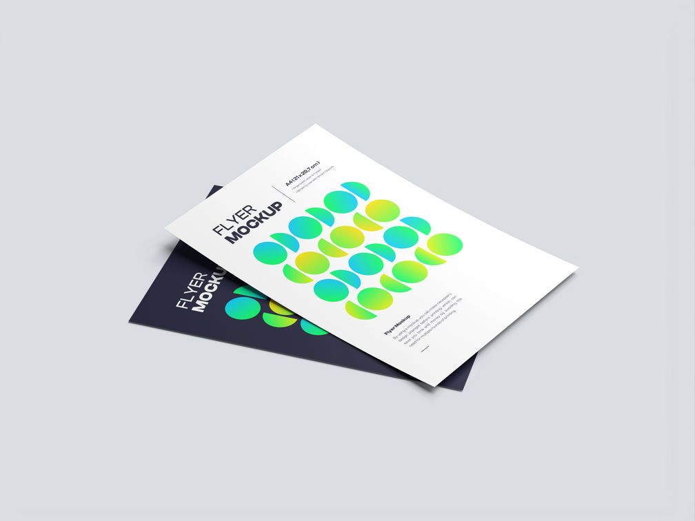 A4 Flyer Brochure Mockup Isometric View Preview 1