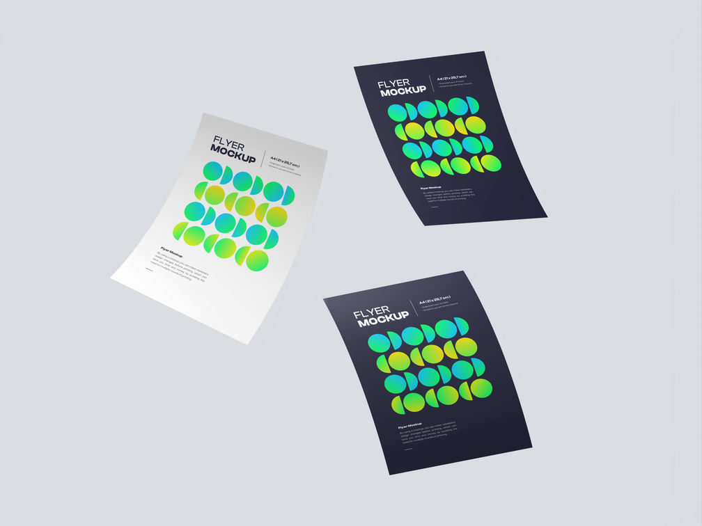 A4 Flyer Brochure Mockup Low Angle View Preview 1