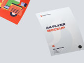 A4 Flyer Brochure Mockup Low Angle View Preview 3
