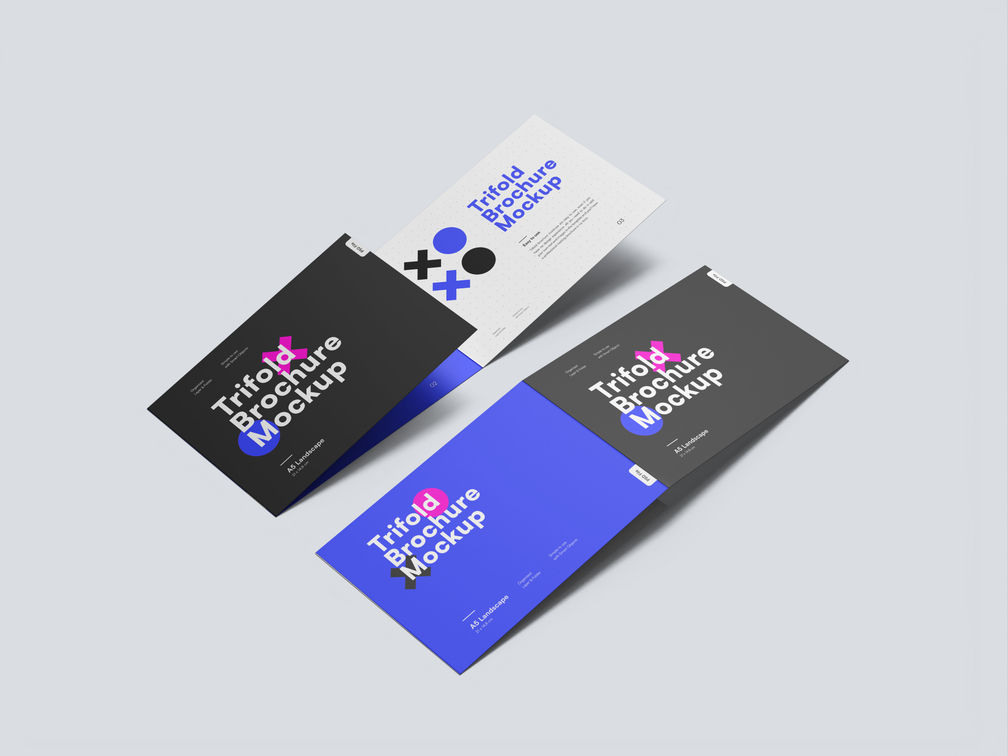 A5 Trifold Brochu Half Side View Preview 1