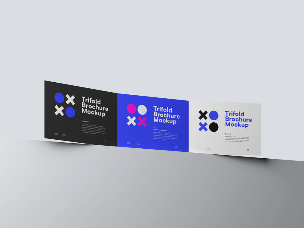 A5 Trifold Brochure Low Angle View Preview 1