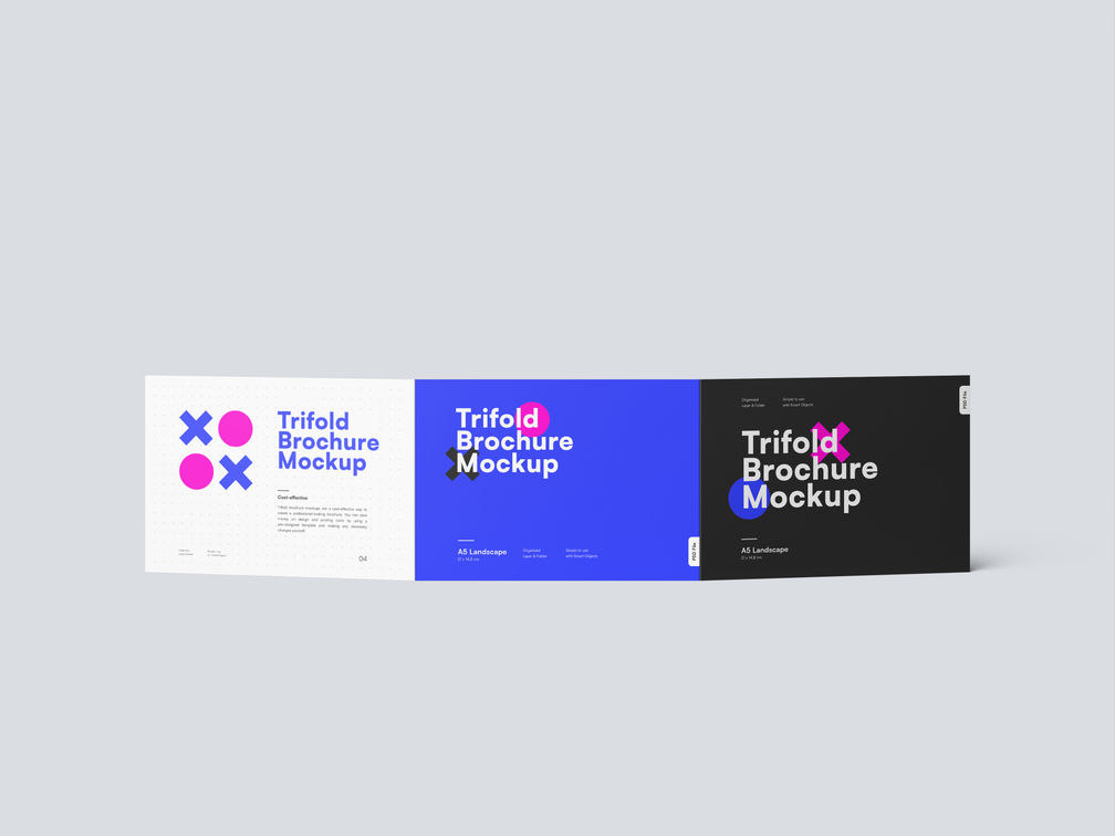 A5 Trifold Brochure Mockup Back20half Sid View Preview 1