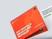 A5 Trifold Brochure Mockup Flying View Preview3