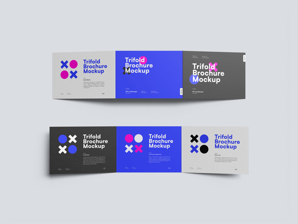 A5 Trifold Brochure Mockup Top View Preview 1
