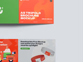 A5 Trifold Brochure Mockup Top View Preview 4