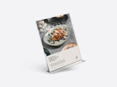 Acrylic Table Tent Mockup Flying View Preview 2