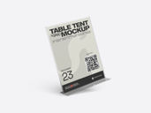 Acrylic Table Tent Mockup Flying View Preview 3
