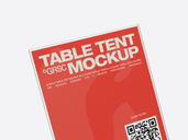 Acrylic Table Tent Mockup Flying View Preview 4