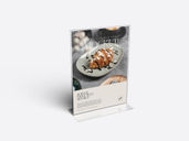 Acrylic Table Tent Mockup Half Side View Preview 2