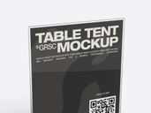 Acrylic Table Tent Mockup Half Side View Preview 4
