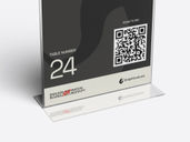 Acrylic Table Tent Mockup Half Side View Preview 5