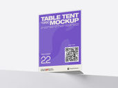 Acrylic Table Tent Mockup Low Angle View Preview 3