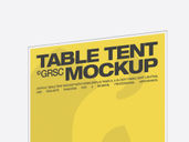 Acrylic Table Tent Mockup Low Angle View Preview 4