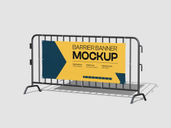 Barrier Banner Mockup Half Side View Preview 3