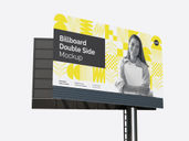 Billboard Double Side Mockup Half Side View Preview 2