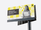 Billboard Double Side Mockup Low Angle View Preview 2