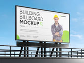 Building Billboard Mockup Half Side View Preview 3