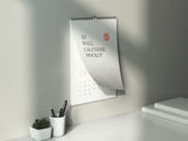 Calendar Wall Mockup Half Side View Preview 2