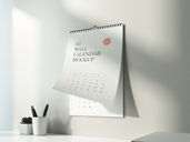 Calendar Wall Mockup Low Angle View Preview 2