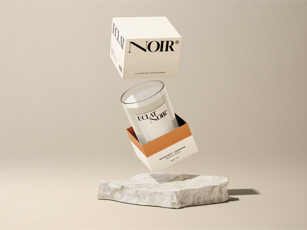 Candle Jar With Stone Mockup Flying View Preview 1