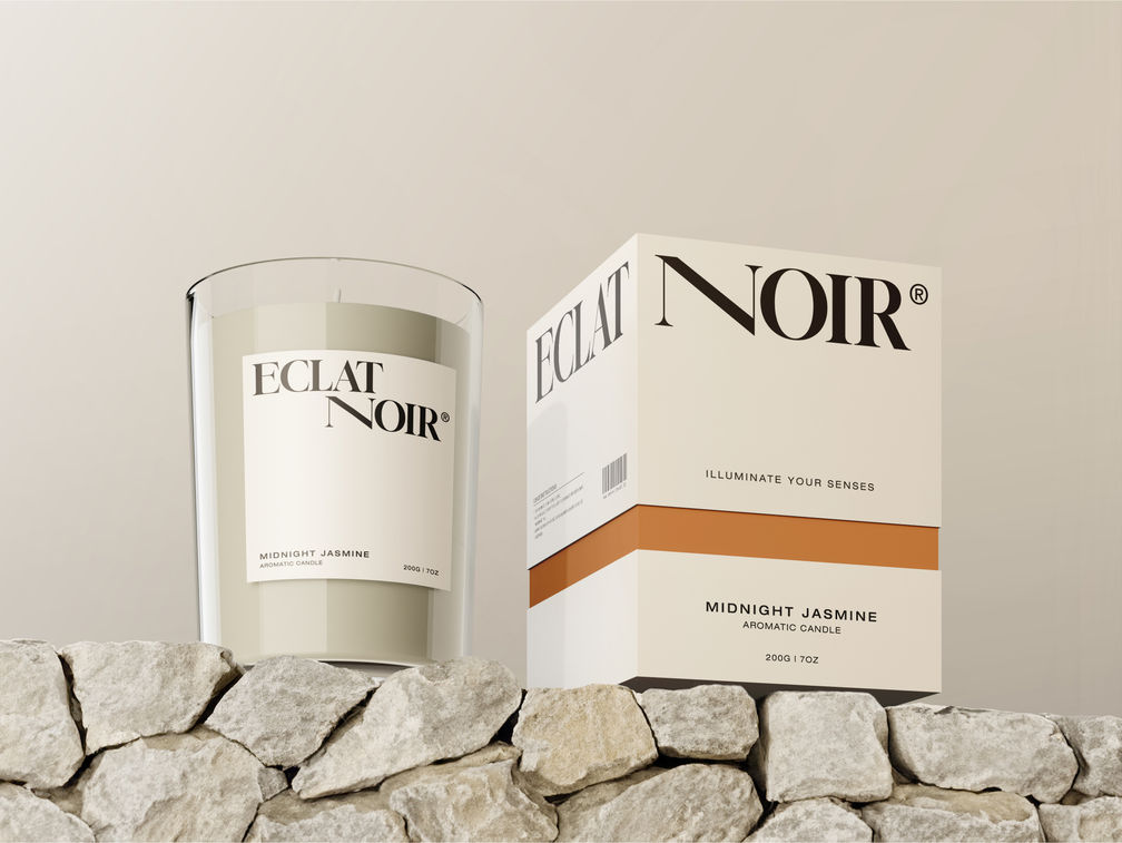 Candle Jar With Stone Mockup Low Angle View Preview 1