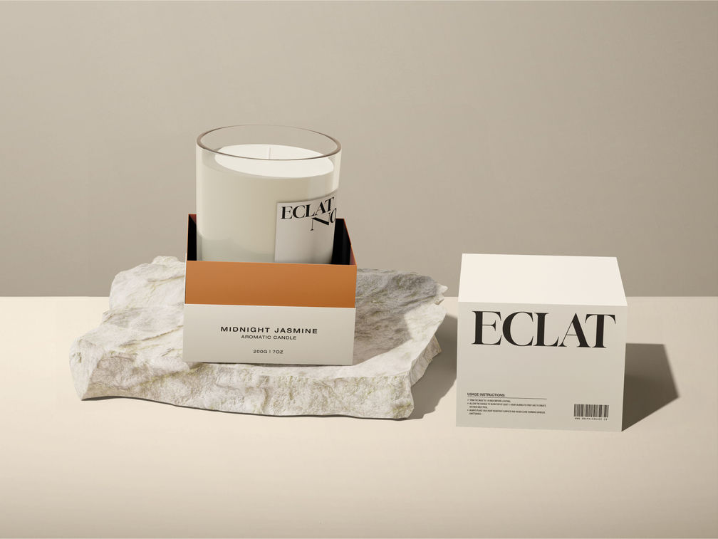 Candle Jar With Stone Mockup Side View Preview 1