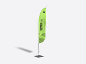 Convex Flag Mockup Half Side View Preview 2