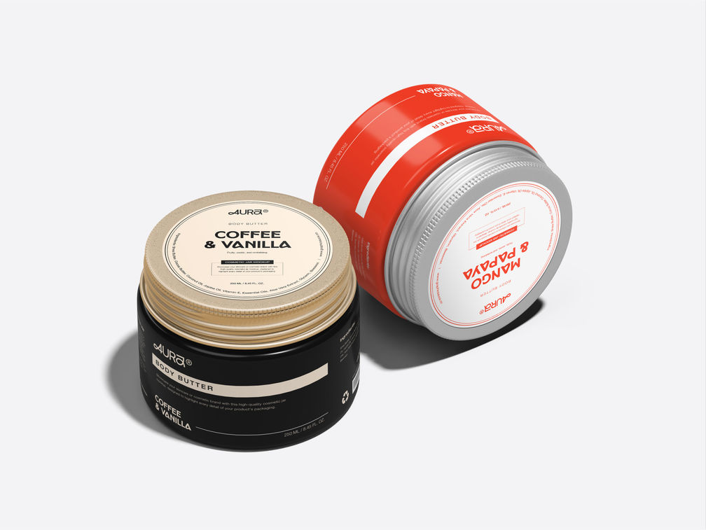 Cosmetic Jar Mockup Half Side View Preview 1