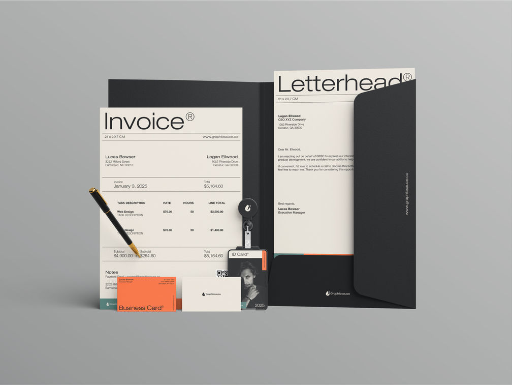 Document Folder Id Card With Pen Mockup Front View Preview 1