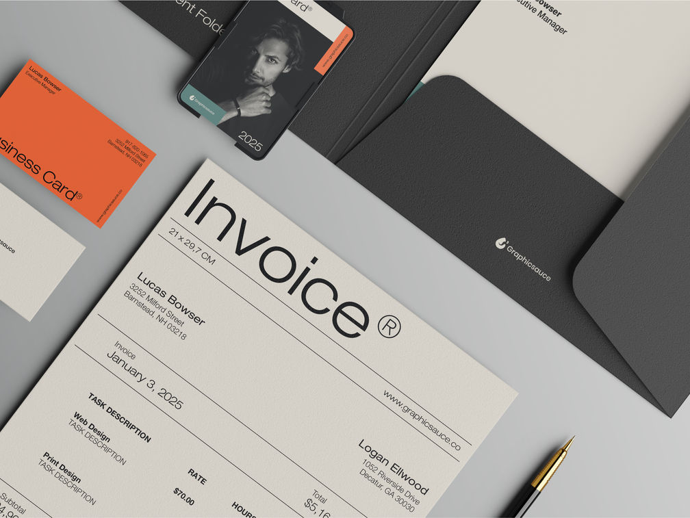 Document Folder Id Card With Pen Mockup Half Side View Preview 1