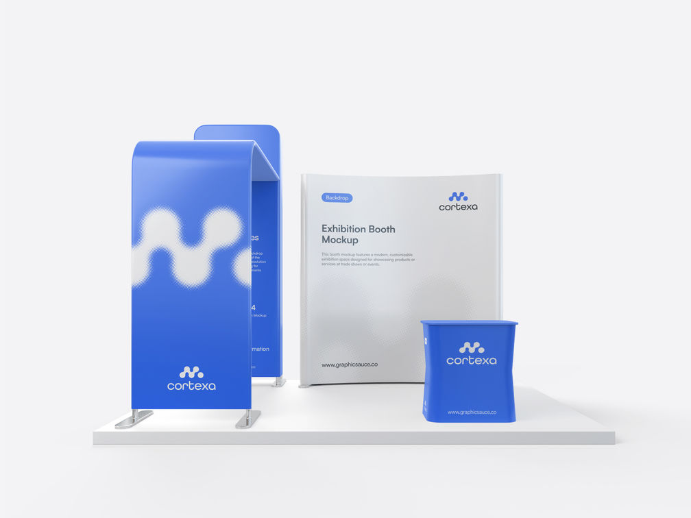 Exhibition Stand Booth Mockup Front View Preview 1