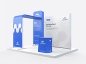 Exhibition Stand Booth Mockup Half Side View Preview 2