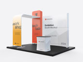 Exhibition Stand Booth Mockup Half Side View Preview 3