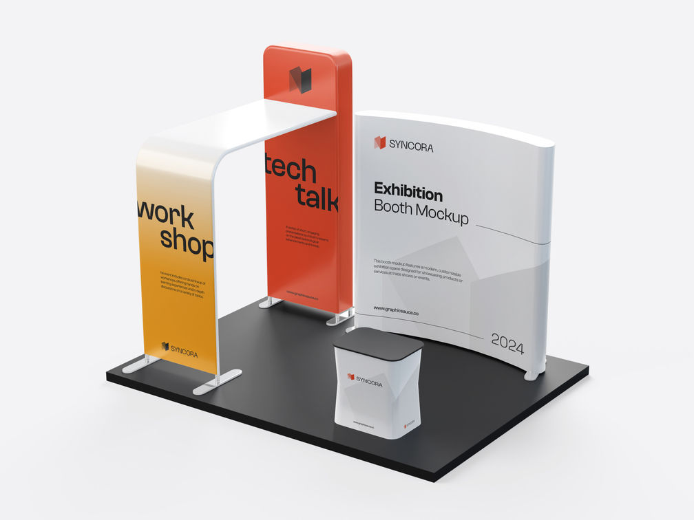 Exhibition Stand Booth Mockup Isometric View Preview 1