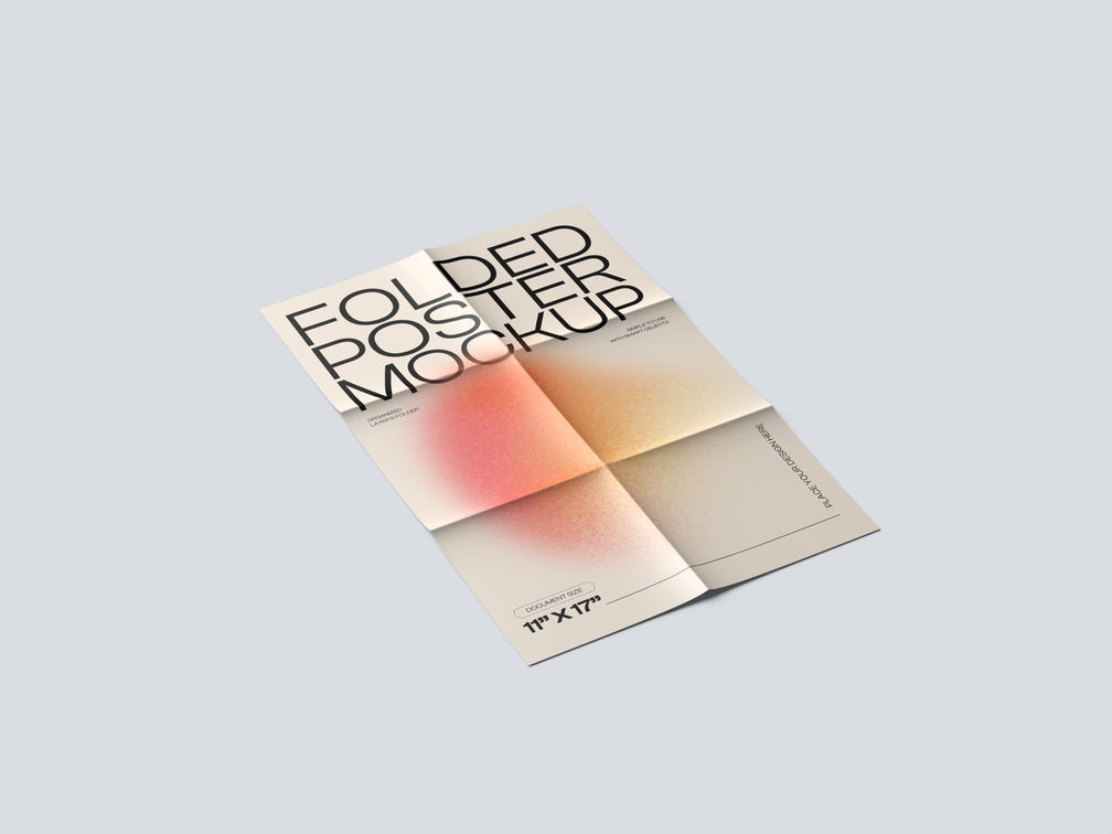Folde Poster Mockup Isometric View Preview 1