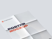 Folde Poster Mockup Isometric View Preview 3